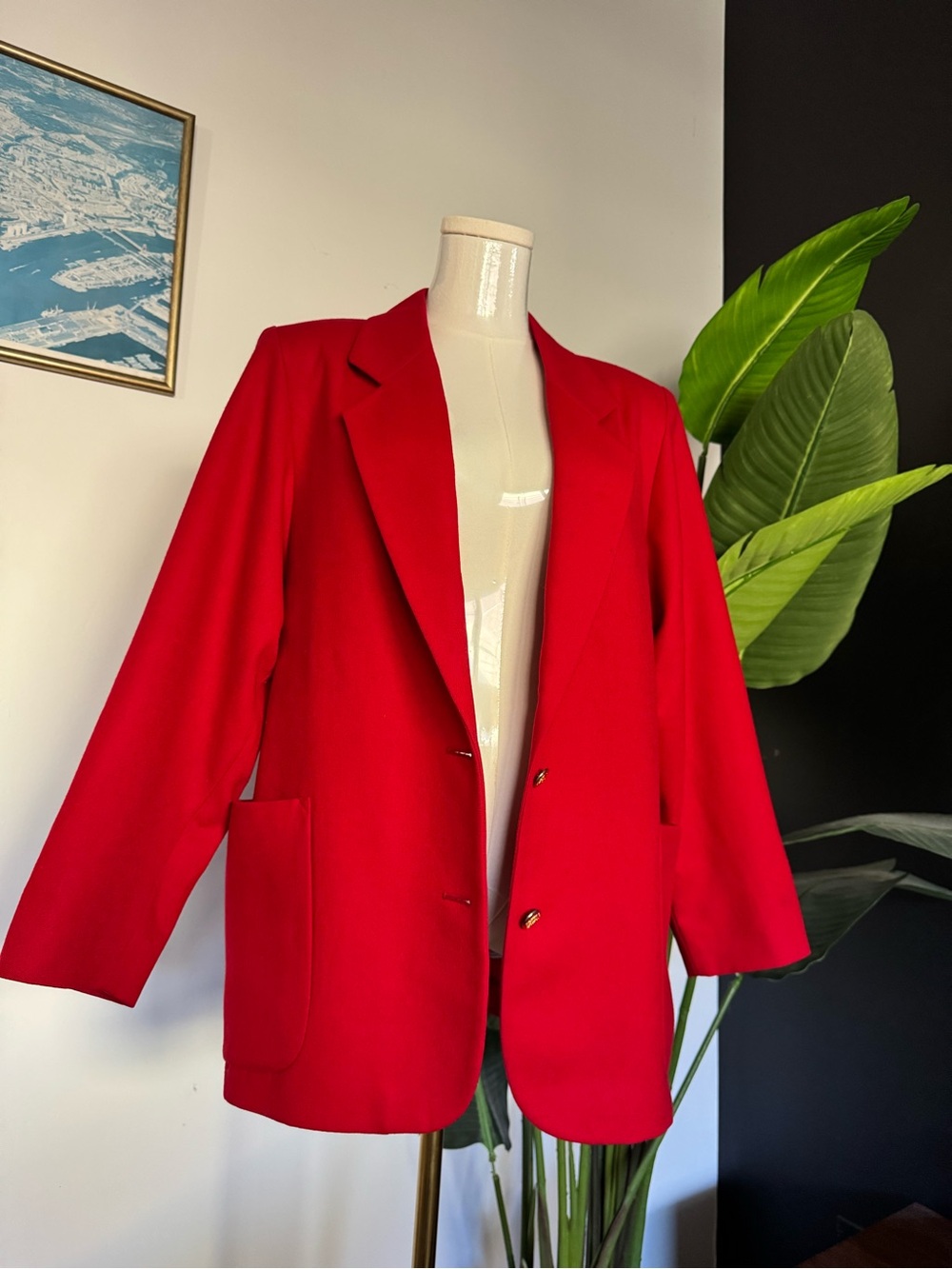 1970 Burberrys Red Women's Blazer Jacket